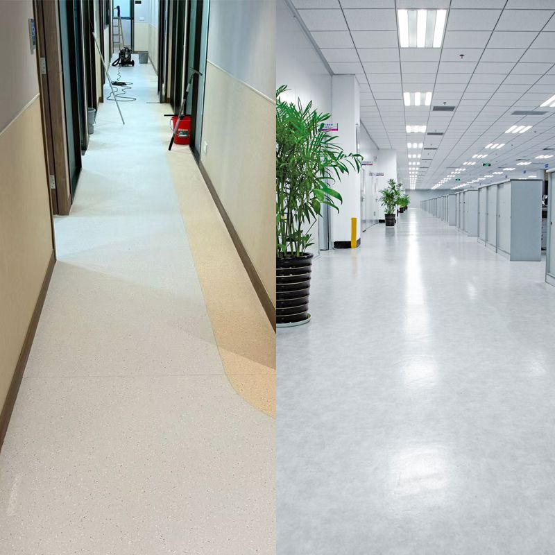 What is the difference between homogeneous and heterogeneous flooring?