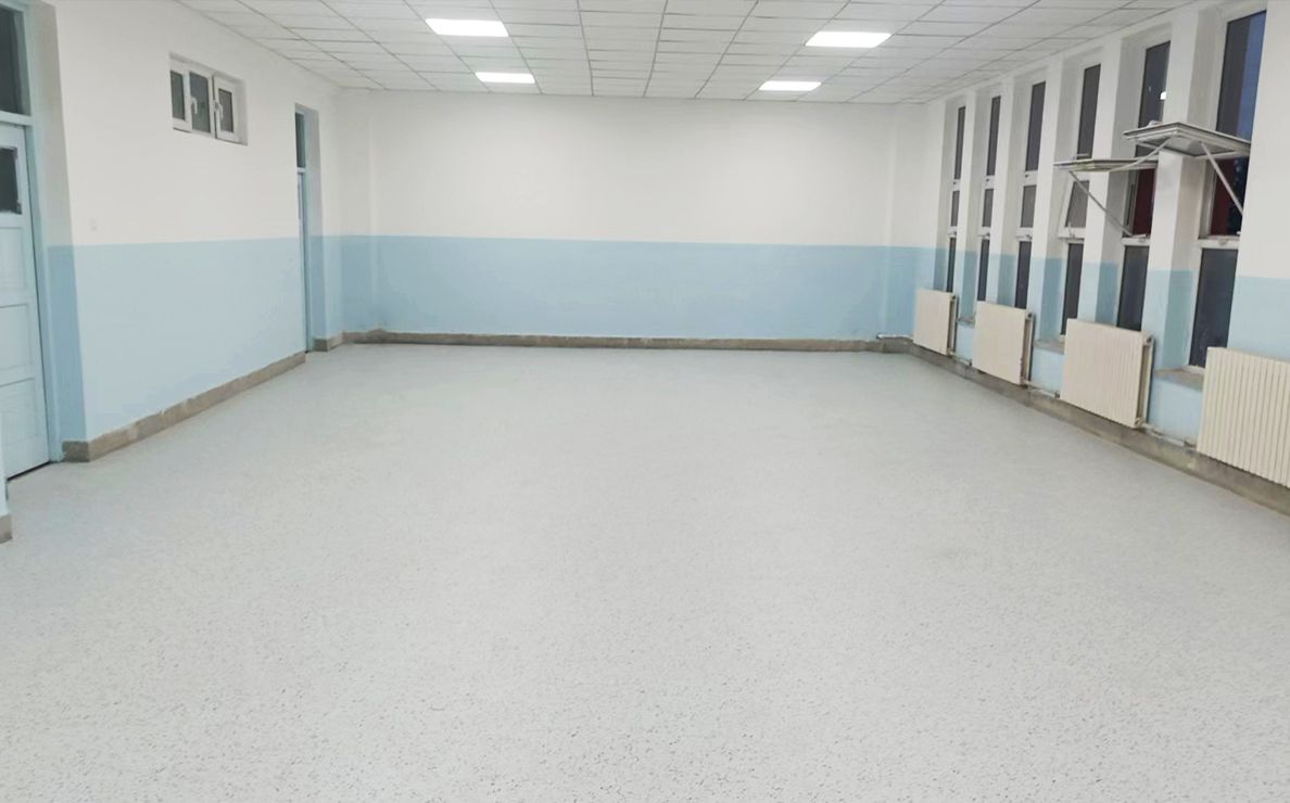 2500 sqm PVC commercial flooring July 2024 for Gongliu County High School, Ili, Xinjiang