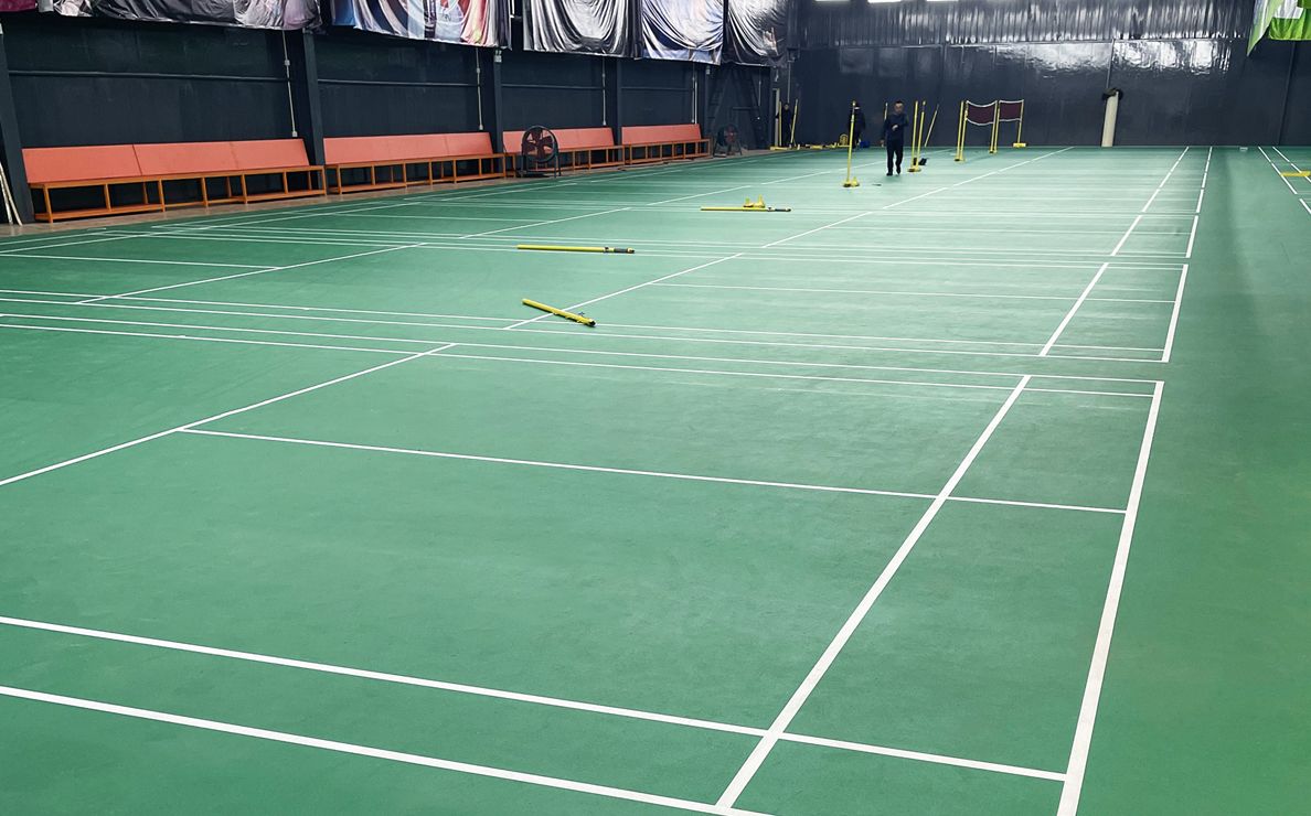 1400+ sqm PVC badminton flooring April 2023 Beijing Zhuoda Club